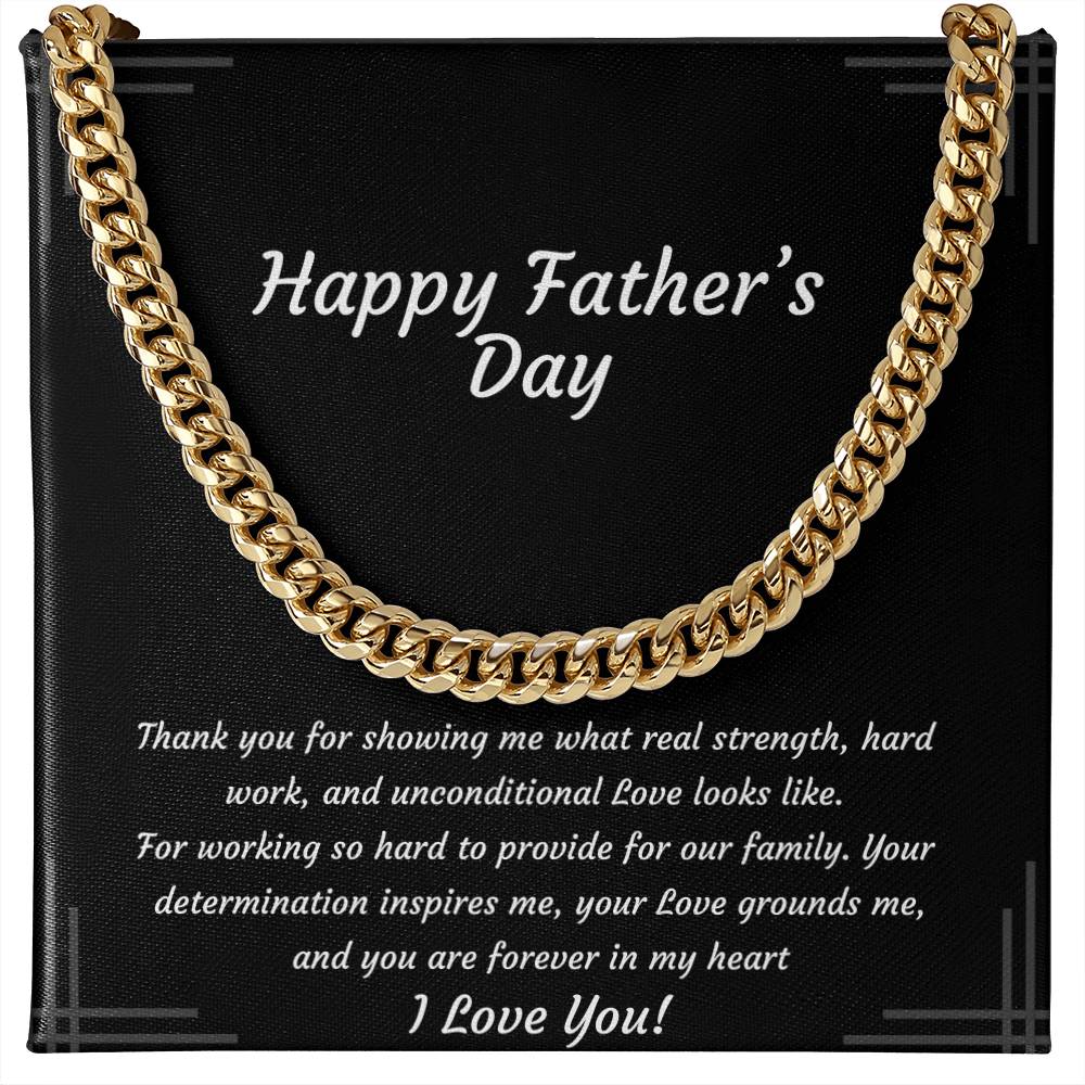 Cuban Link Chain Necklace for Dad | Unconditional Love Father's Day Gift