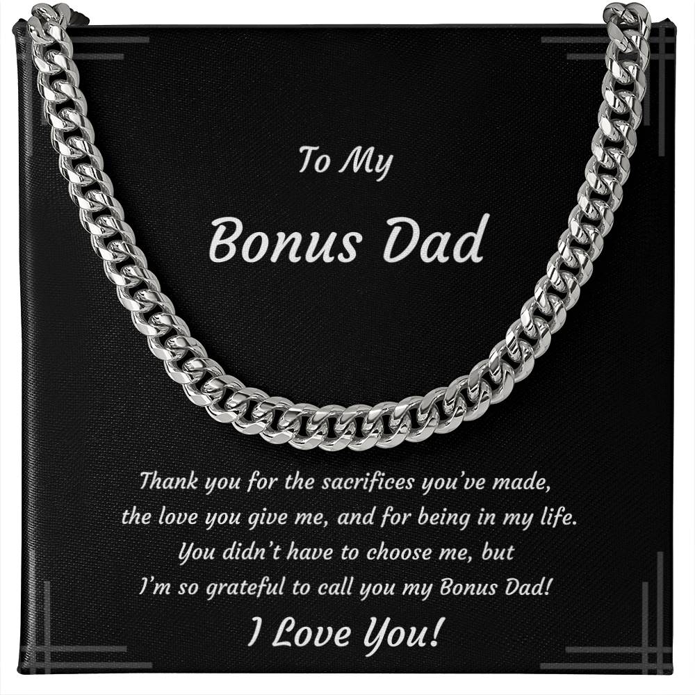 Father's Day Cuban Link Necklace for Bonus Dad | Birthday