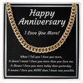 Anniversary Cuban Link Necklace | I Love You More – Gift for Him