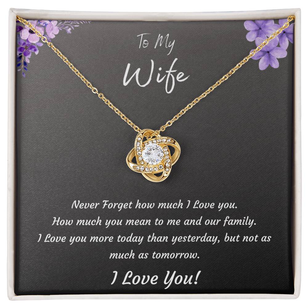 Anniversary Love Knot Necklace for Wife - From Husband