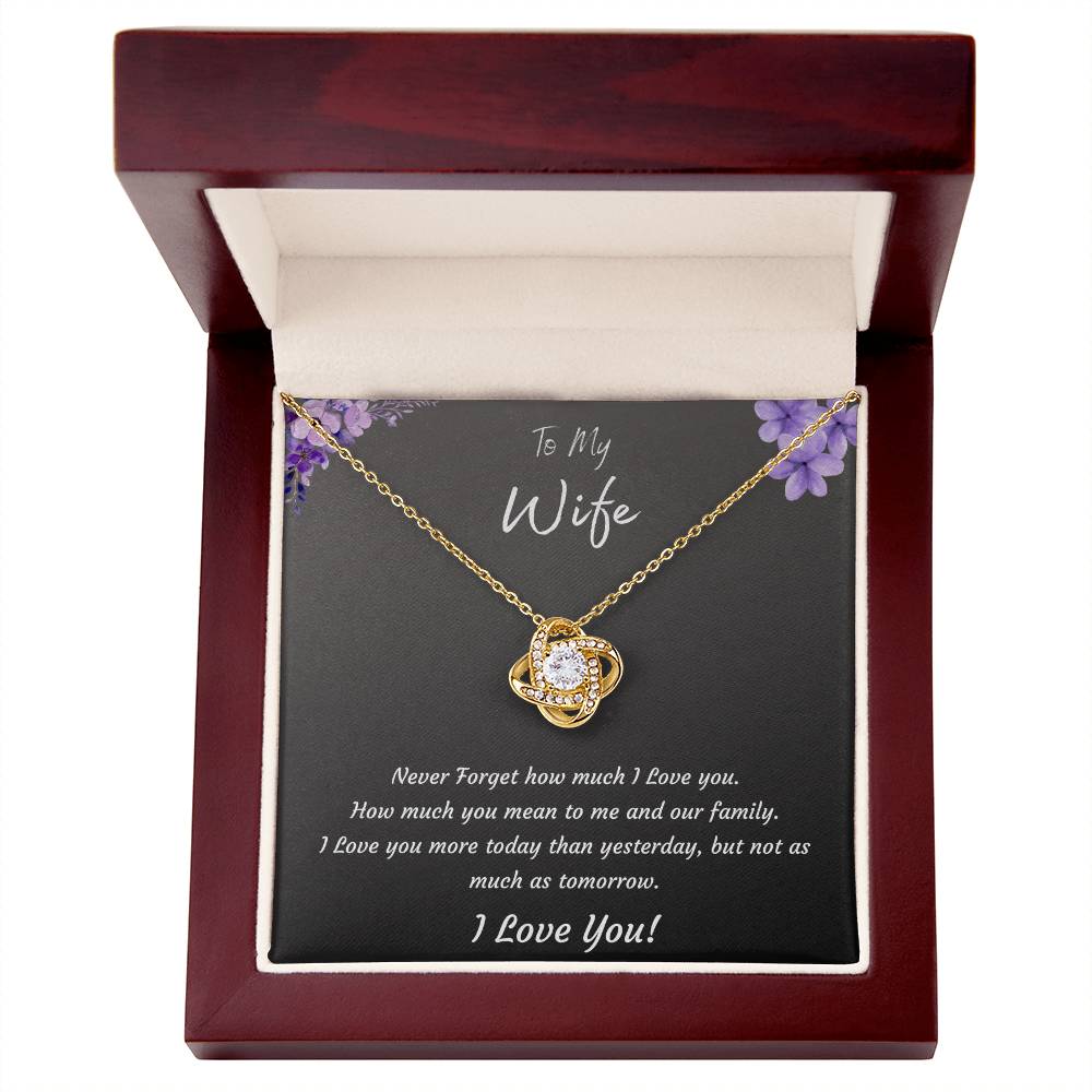 Anniversary Love Knot Necklace for Wife - From Husband