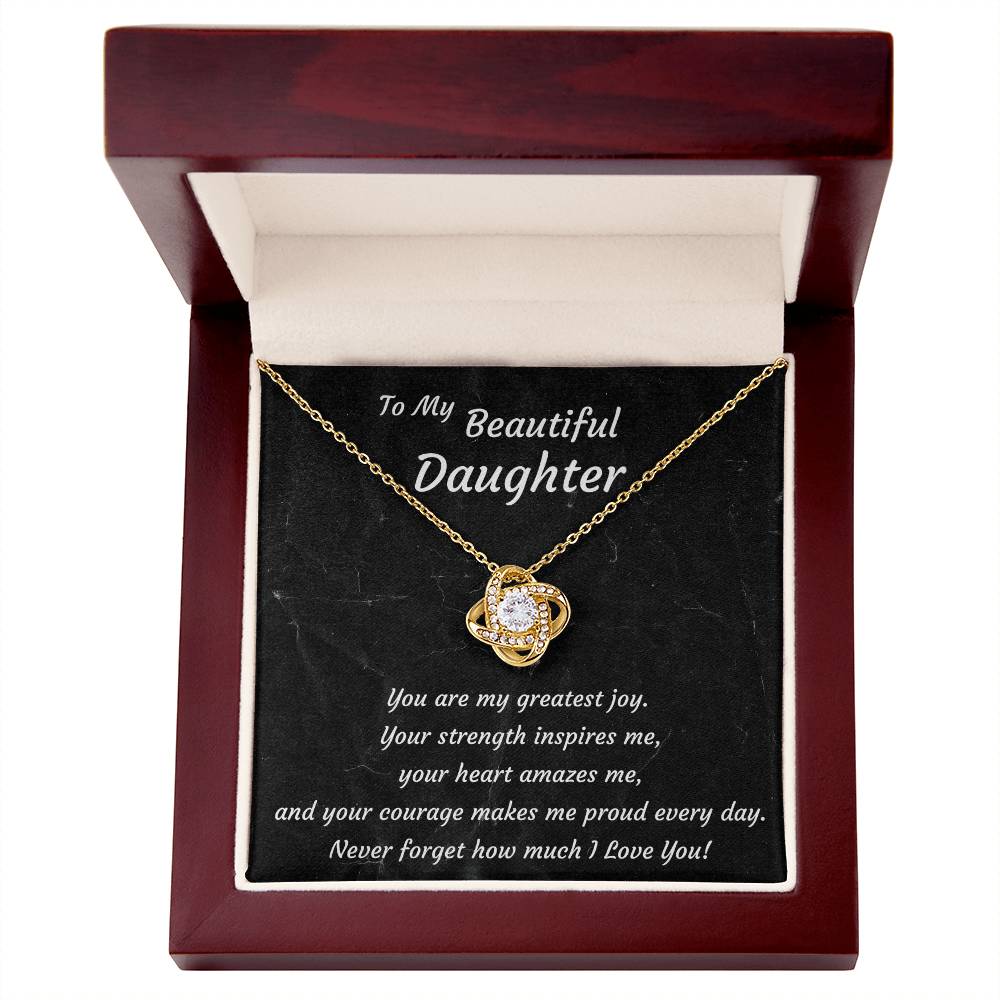 Love Knot Necklace for Daughter Birthday, Graduation – From Mom or Dad