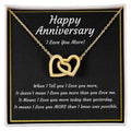 Anniversary Interlocking Hearts Necklace for Wife, Girlfriend