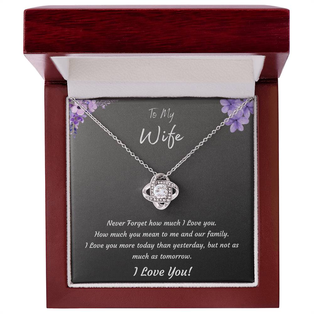 Anniversary Love Knot Necklace for Wife - From Husband