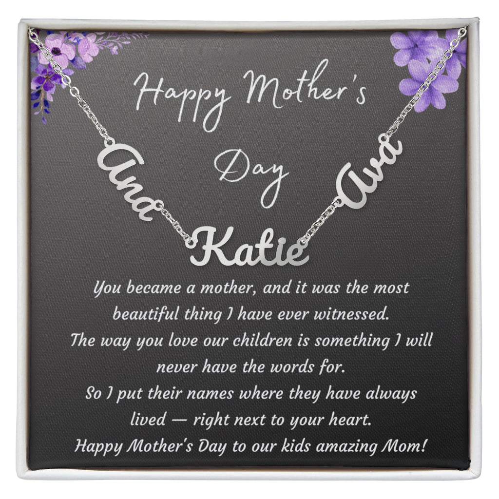 Mother's Day Gift Personalized Name Necklace for Wife from Husband