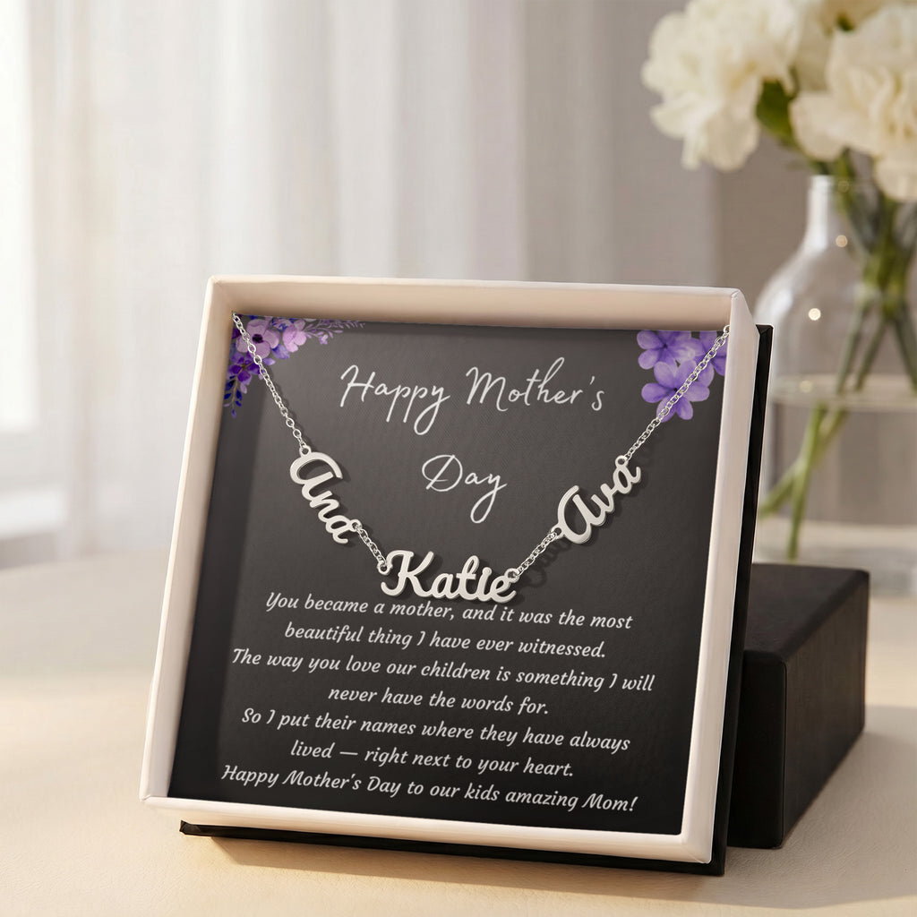 Mother's Day Gift Personalized Name Necklace for Wife from Husband