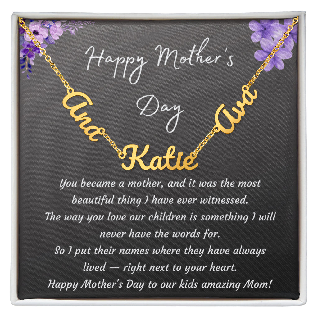 Mother's Day Gift Personalized Name Necklace for Wife from Husband