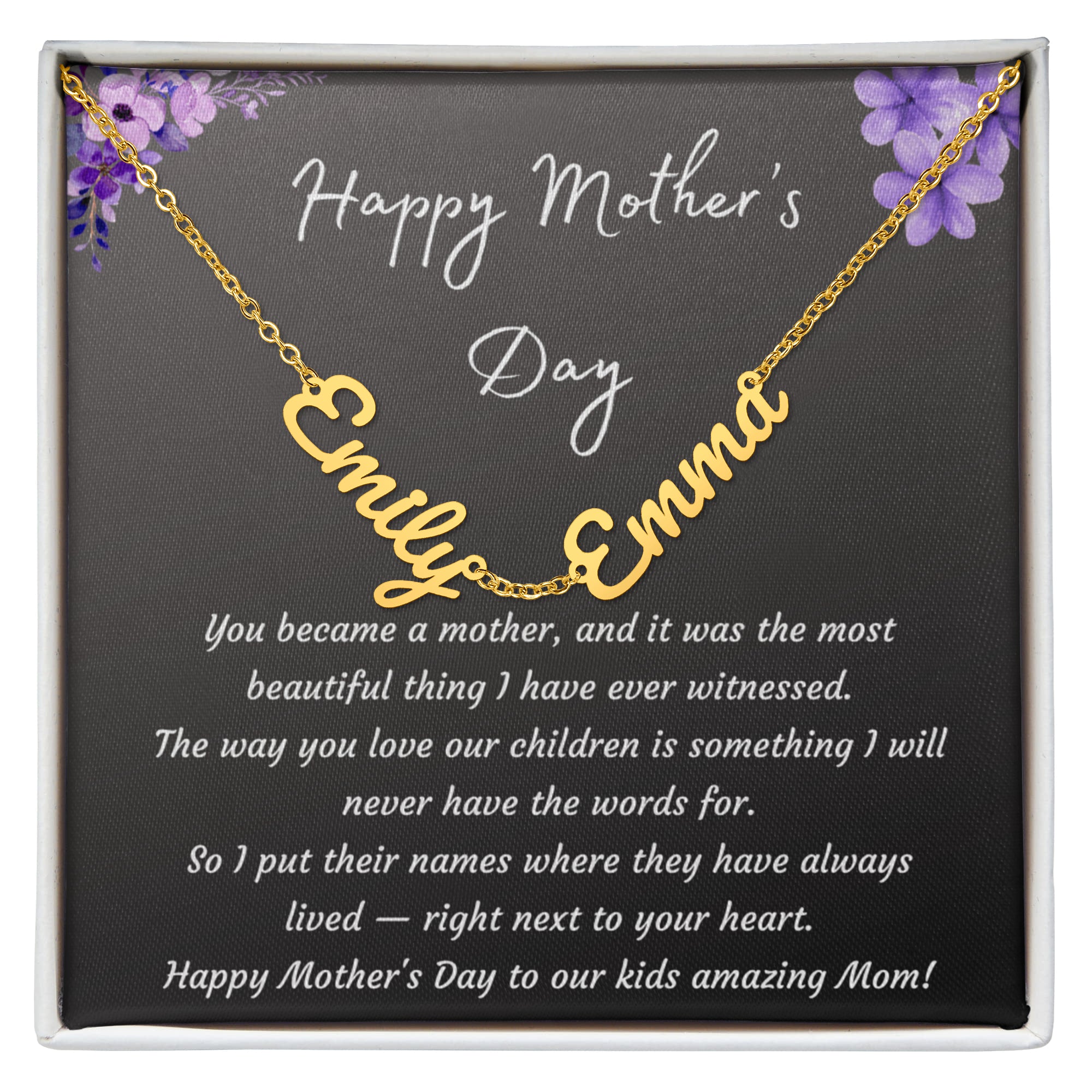 Mother's Day Gift Personalized Name Necklace for Wife from Husband