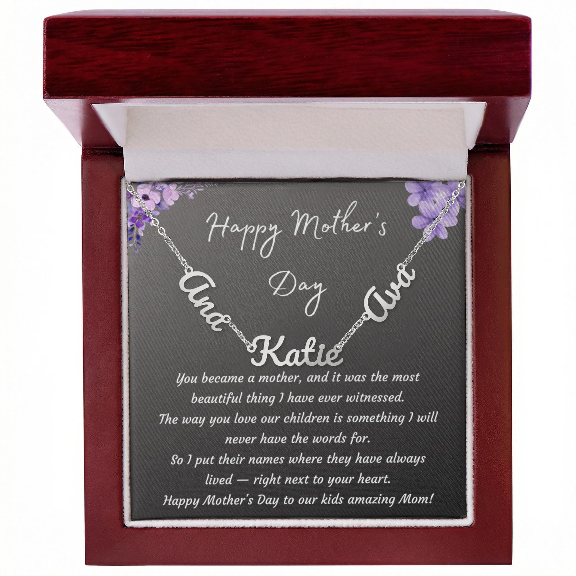 Mother's Day Gift Personalized Name Necklace for Wife from Husband