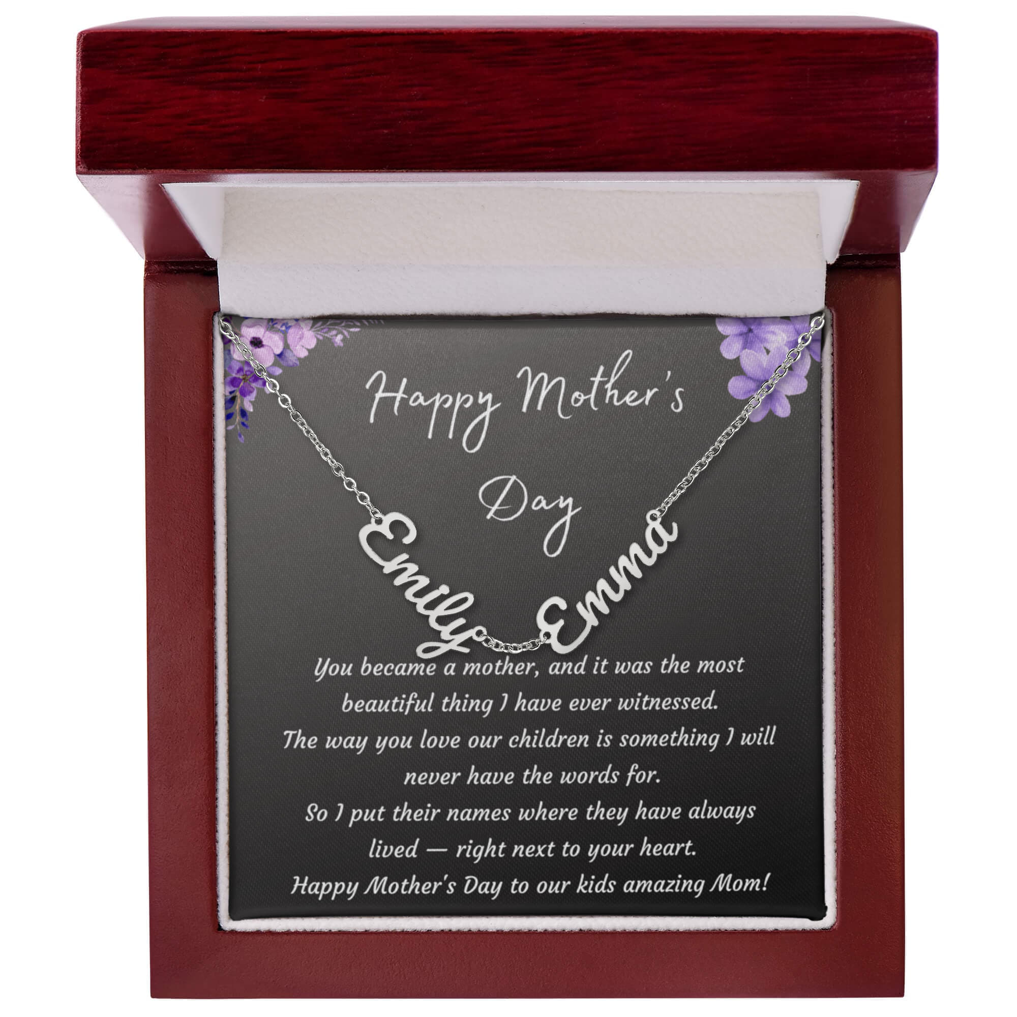 Mother's Day Gift Personalized Name Necklace for Wife from Husband