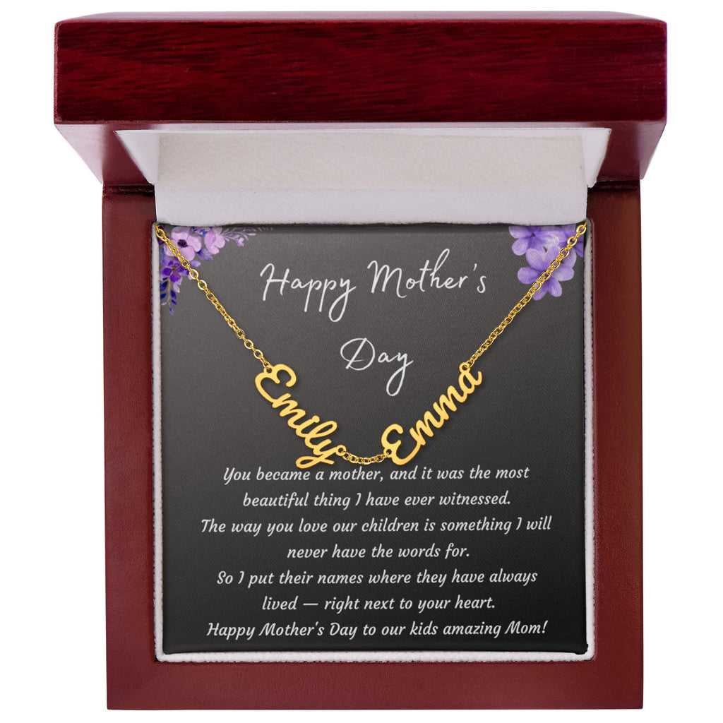 Mother's Day Gift Personalized Name Necklace for Wife from Husband