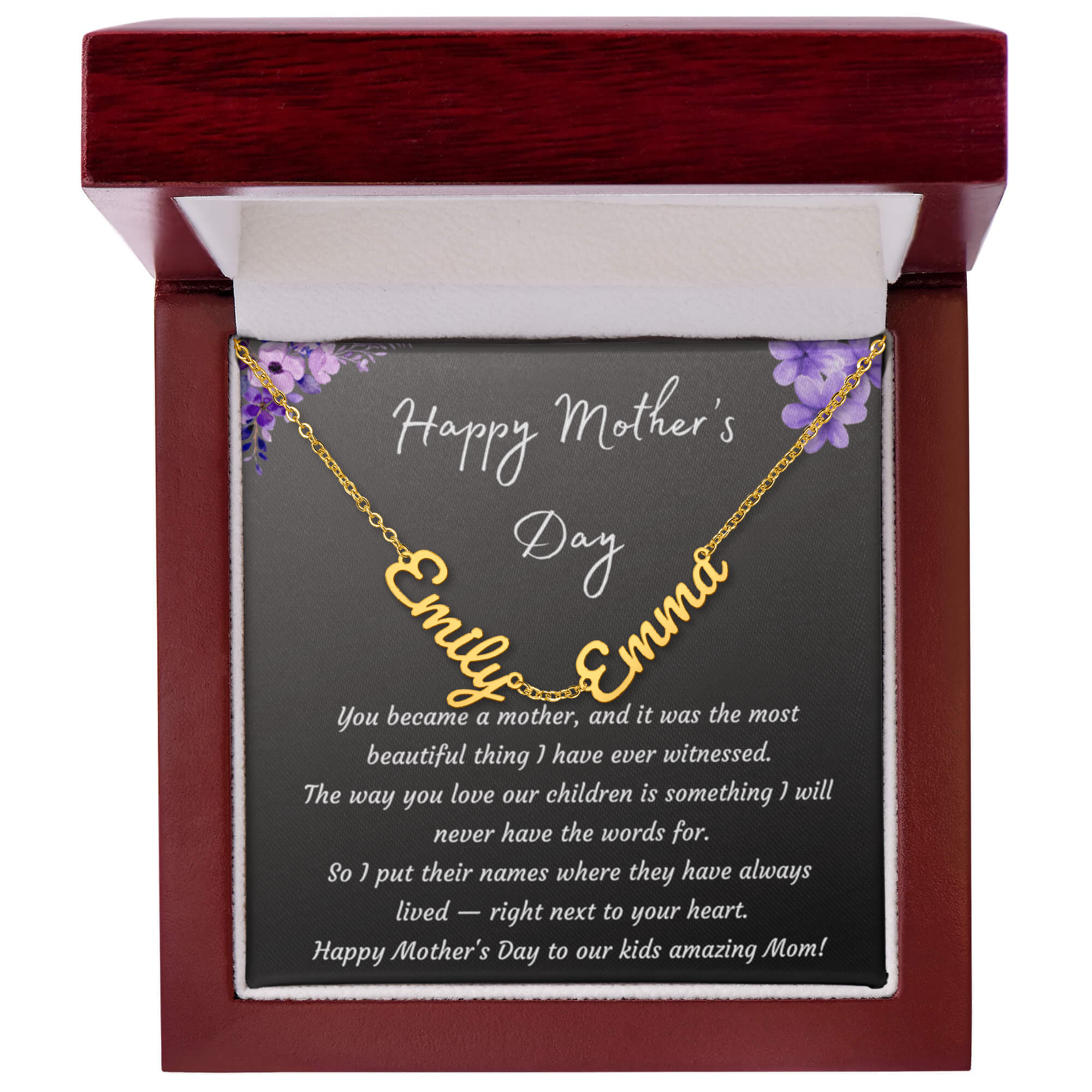 Mother's Day Gift Personalized Name Necklace for Wife from Husband