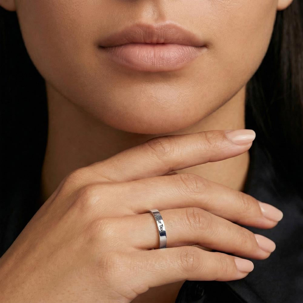 Custom Engraved Women's Ring – Personalized Gift, Gold