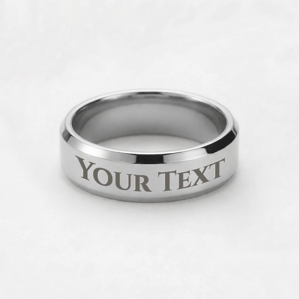 Custom Engraved Men's Ring – Personalized Band, Gold, Steel or Black