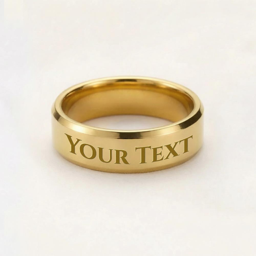 Custom Engraved Men's Ring – Personalized Band, Gold, Steel or Black