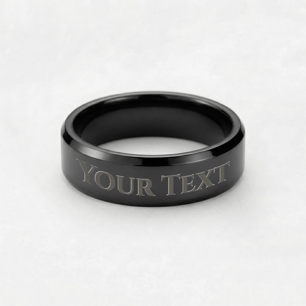 Custom Engraved Men's Ring – Personalized Band, Gold, Steel or Black