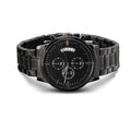 Personalized Men's Watch | Engraved Black Chronograph Anniversary Gift for Husband