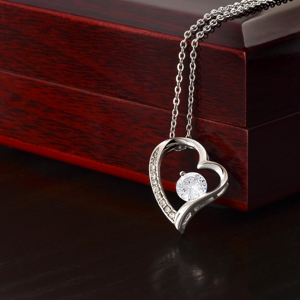 Happy Birthday Forever Love Heart Necklace for Wife — Crystal Heart Pendant Gift from Husband | BrillianceAura