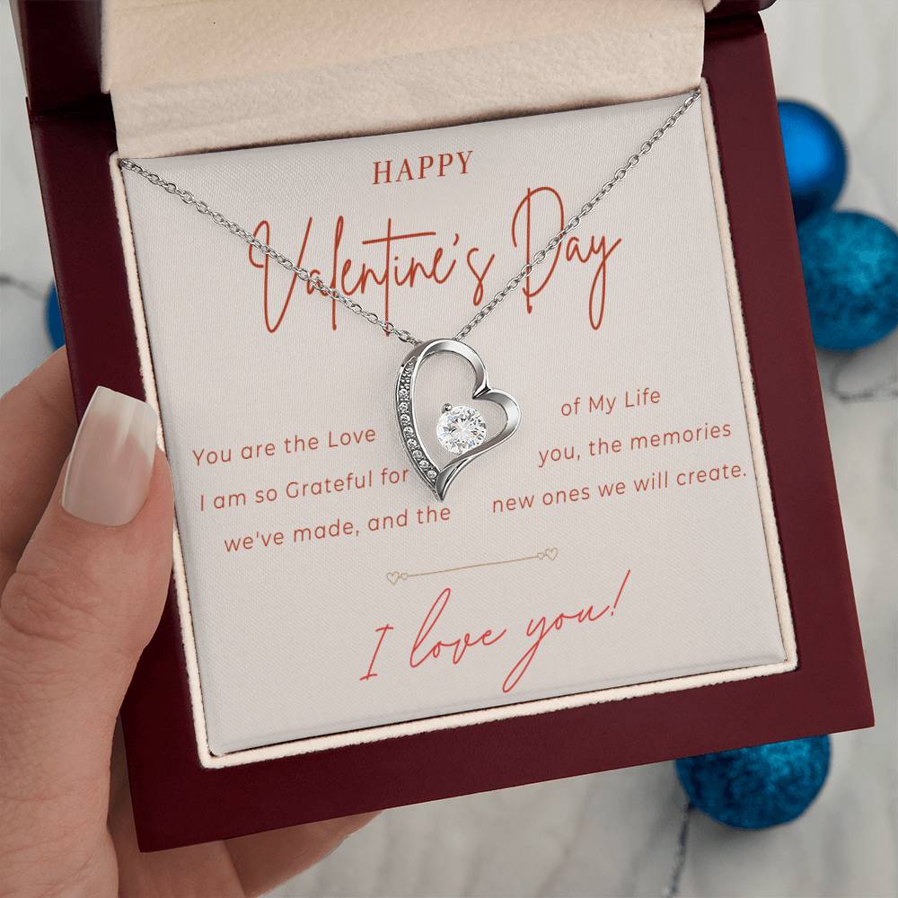 Valentines Day Heart Necklace | Gift for Wife, Girlfriend