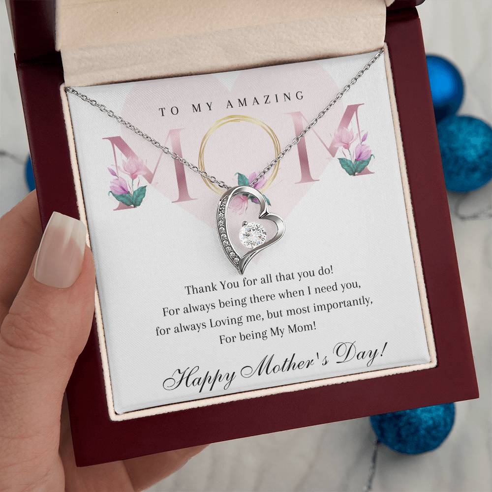 Mother's Day 14k White or 18k Yellow Gold Heart Necklace