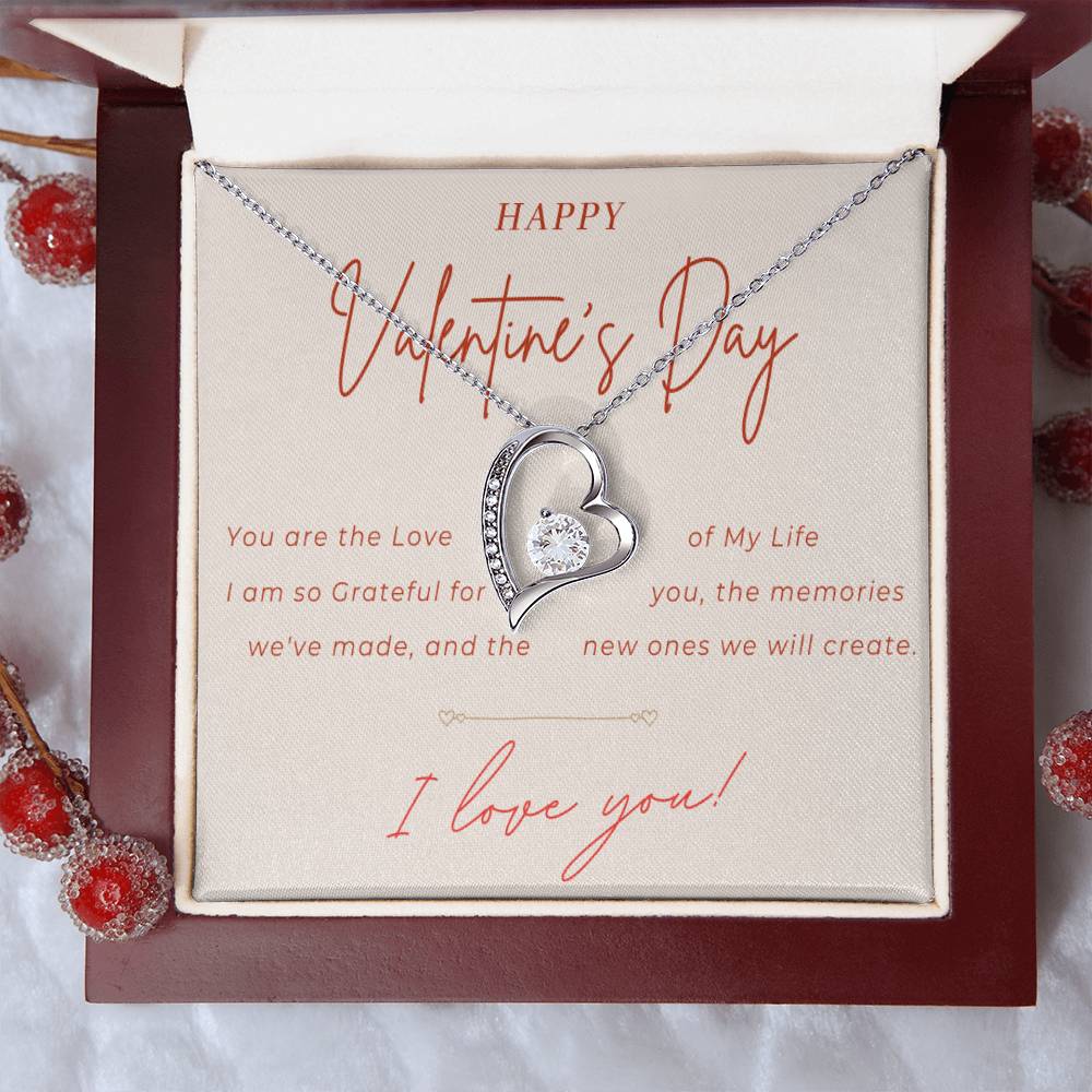 Valentines Day Heart Necklace | Gift for Wife, Girlfriend