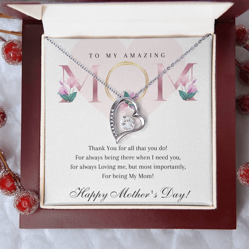 Mother's Day 14k White or 18k Yellow Gold Heart Necklace