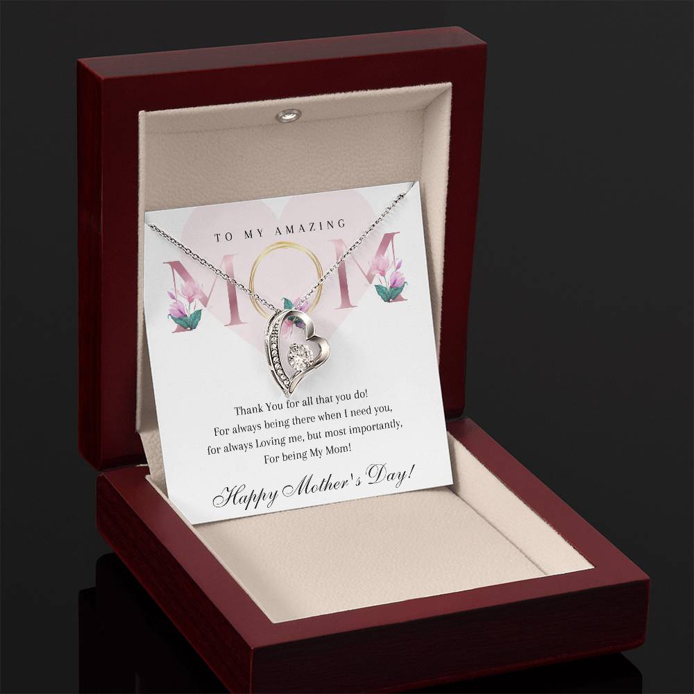 Mother's Day 14k White or 18k Yellow Gold Heart Necklace
