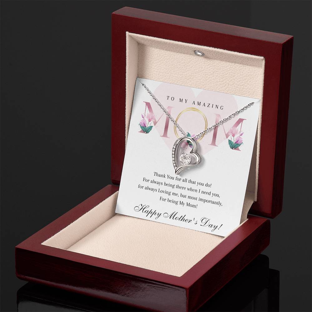 Mother's Day 14k White or 18k Yellow Gold Heart Necklace