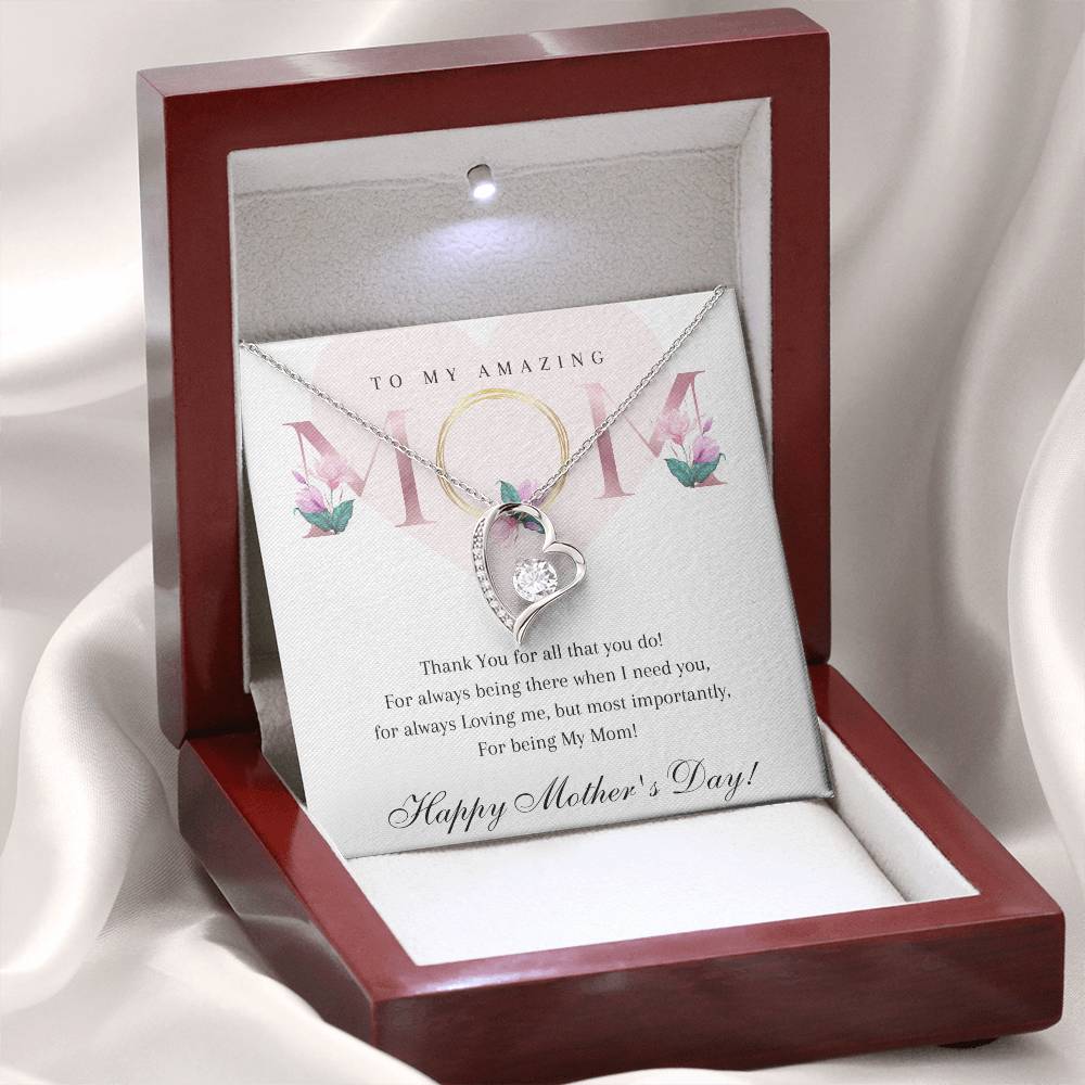 Mother's Day 14k White or 18k Yellow Gold Heart Necklace