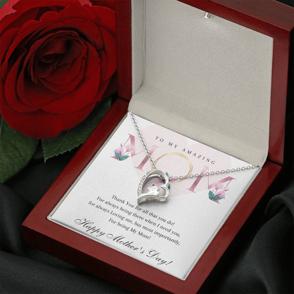 Mother's Day 14k White or 18k Yellow Gold Heart Necklace