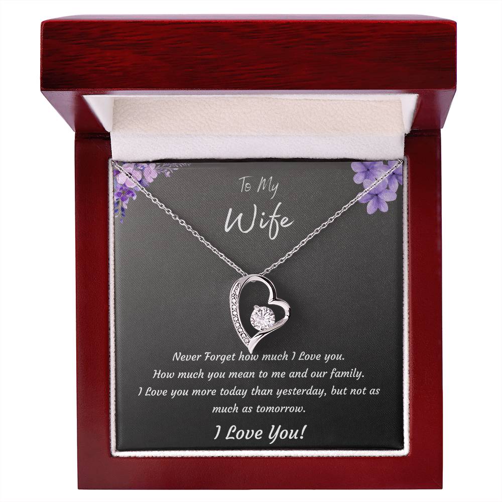 Forever Love 14k White Gold or 18k Yellow Gold Plated Necklace for Wife Birthday Valentines Day Anniversary Mothers Day Gifts for Wife