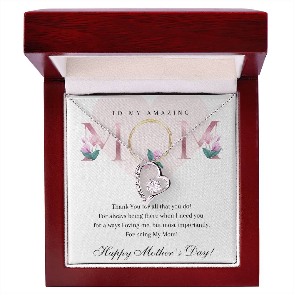 Mother's Day 14k White or 18k Yellow Gold Heart Necklace