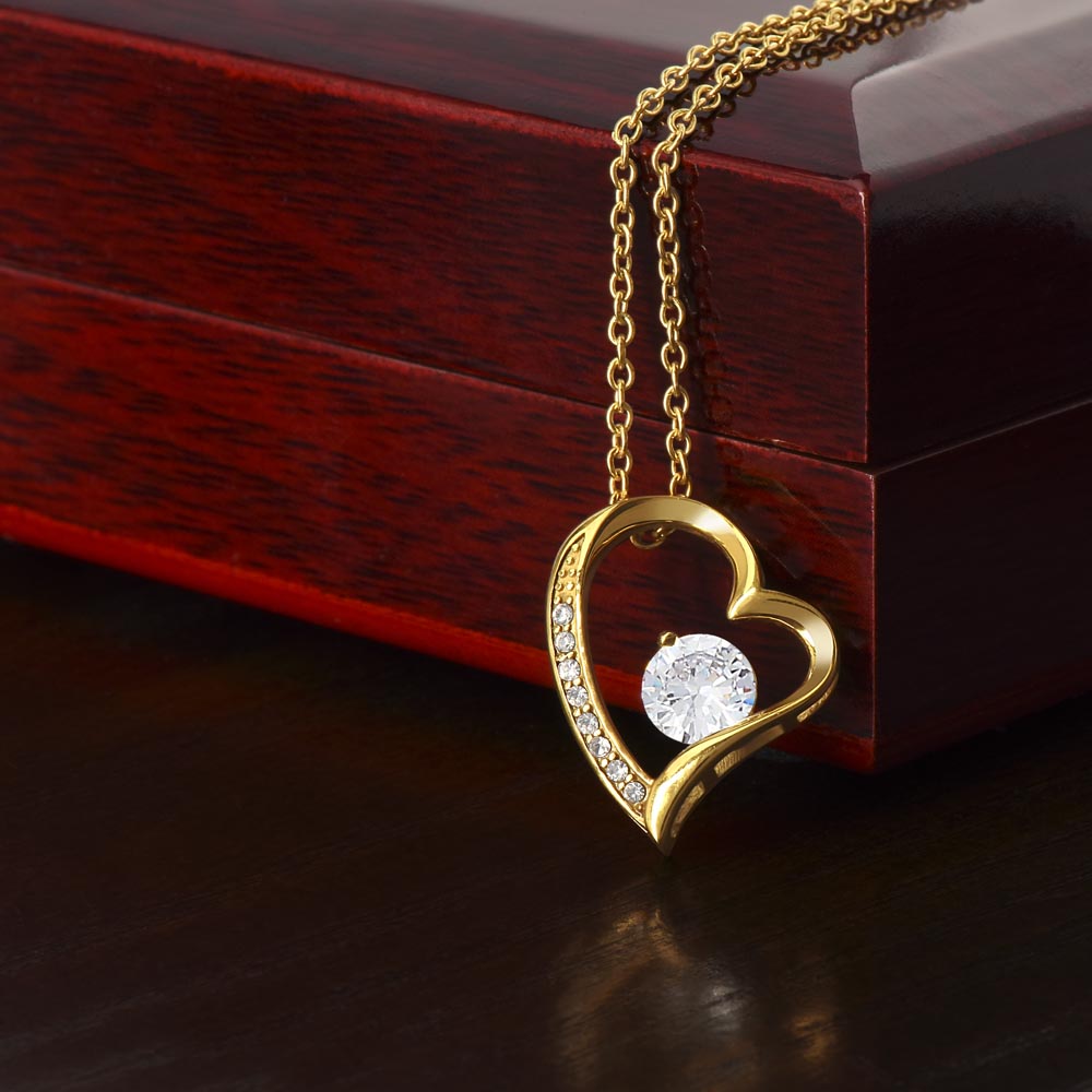Valentines Day 14k White or 18k Yellow Gold Plated Heart Necklace with Cubic Zirconia Stone,Gift for Wife, Girlfriend