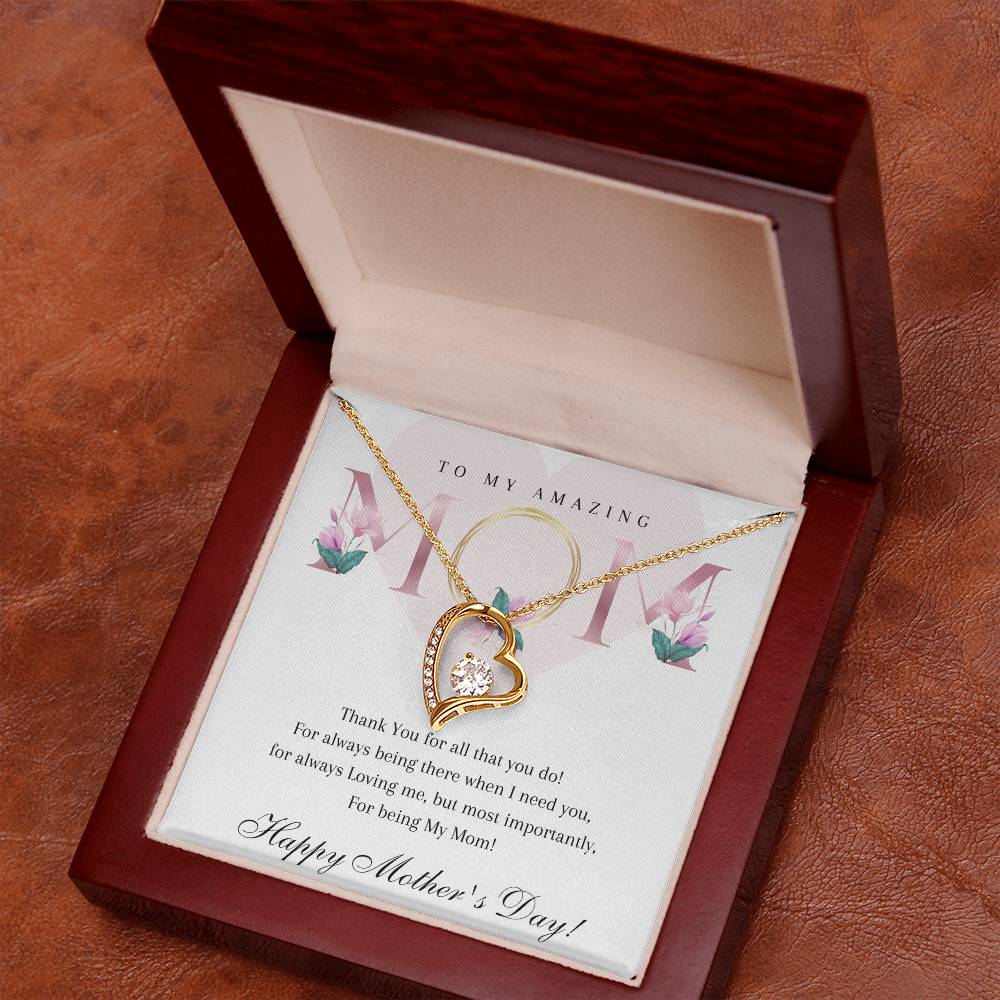 Mother's Day 14k White or 18k Yellow Gold Heart Necklace