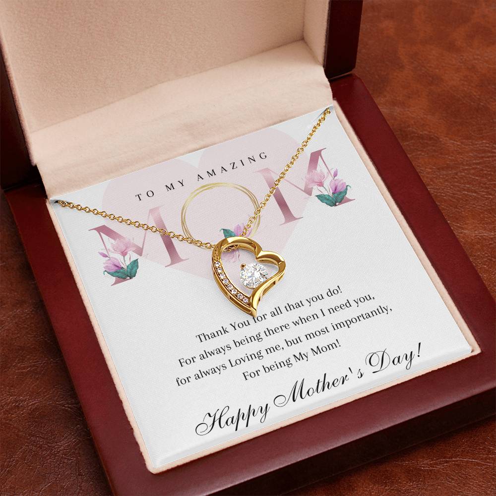 Mother's Day 14k White or 18k Yellow Gold Heart Necklace