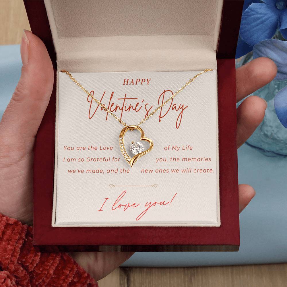 Valentines Day Heart Necklace | Gift for Wife, Girlfriend