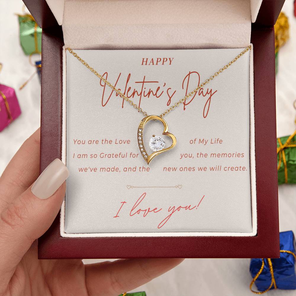 Valentines Day 14k White or 18k Yellow Gold Plated Heart Necklace with Cubic Zirconia Stone,Gift for Wife, Girlfriend