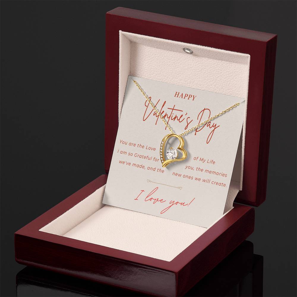 Valentines Day 14k White or 18k Yellow Gold Plated Heart Necklace with Cubic Zirconia Stone,Gift for Wife, Girlfriend