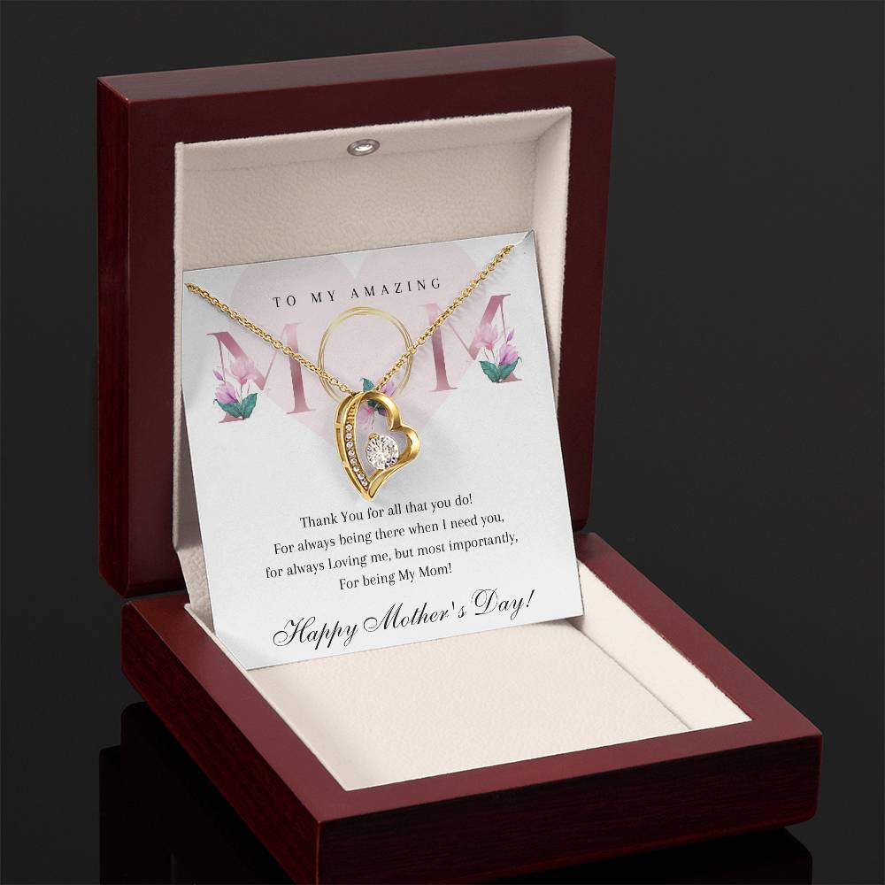 Mother's Day 14k White or 18k Yellow Gold Heart Necklace