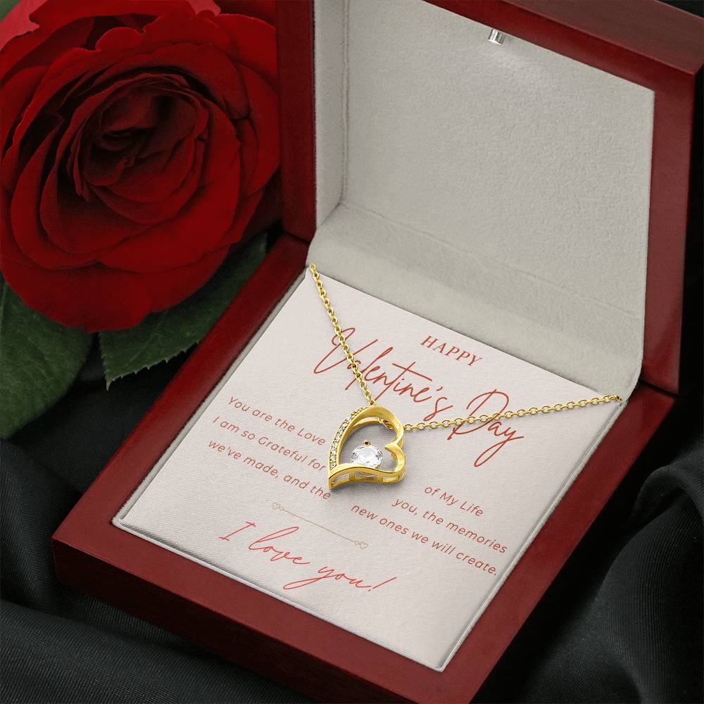 Valentines Day Heart Necklace | Gift for Wife, Girlfriend