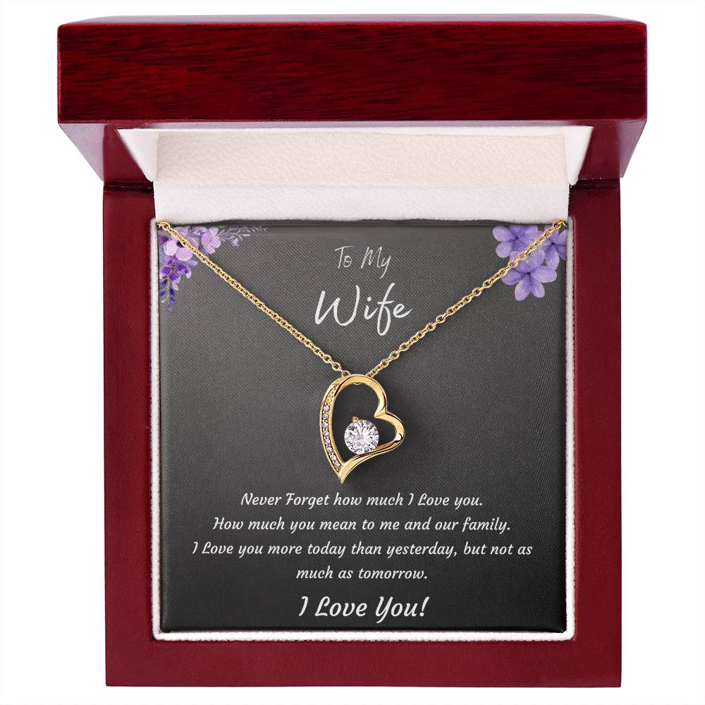 Forever Love 14k White Gold or 18k Yellow Gold Plated Necklace for Wife Birthday Valentines Day Anniversary Mothers Day Gifts for Wife
