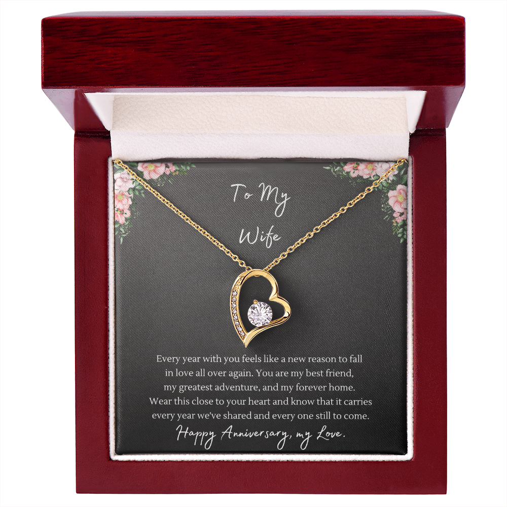 Forever Love Necklace – Anniversary Gift for Wife, Heart Pendant Necklace