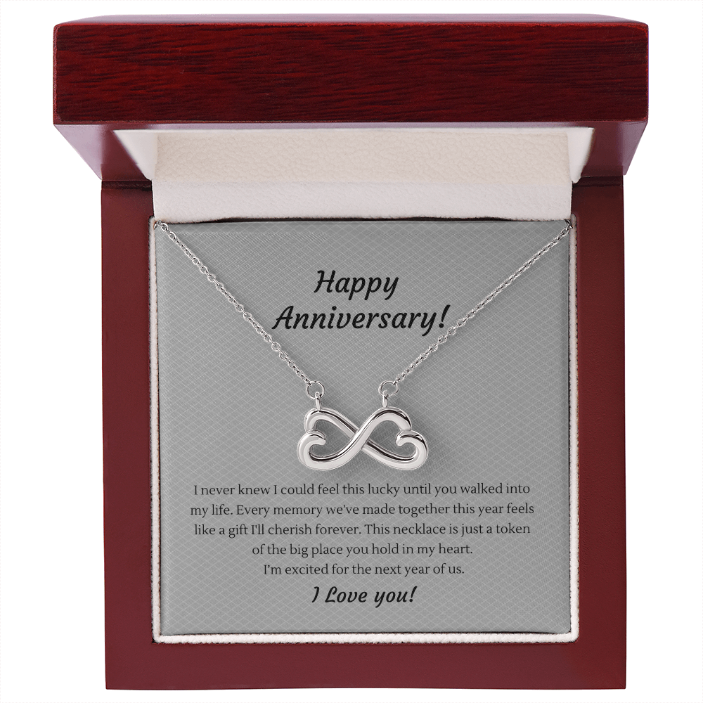Infinity Heart Necklace – Anniversary Gift for Girlfriend, Infinite Love Pendant