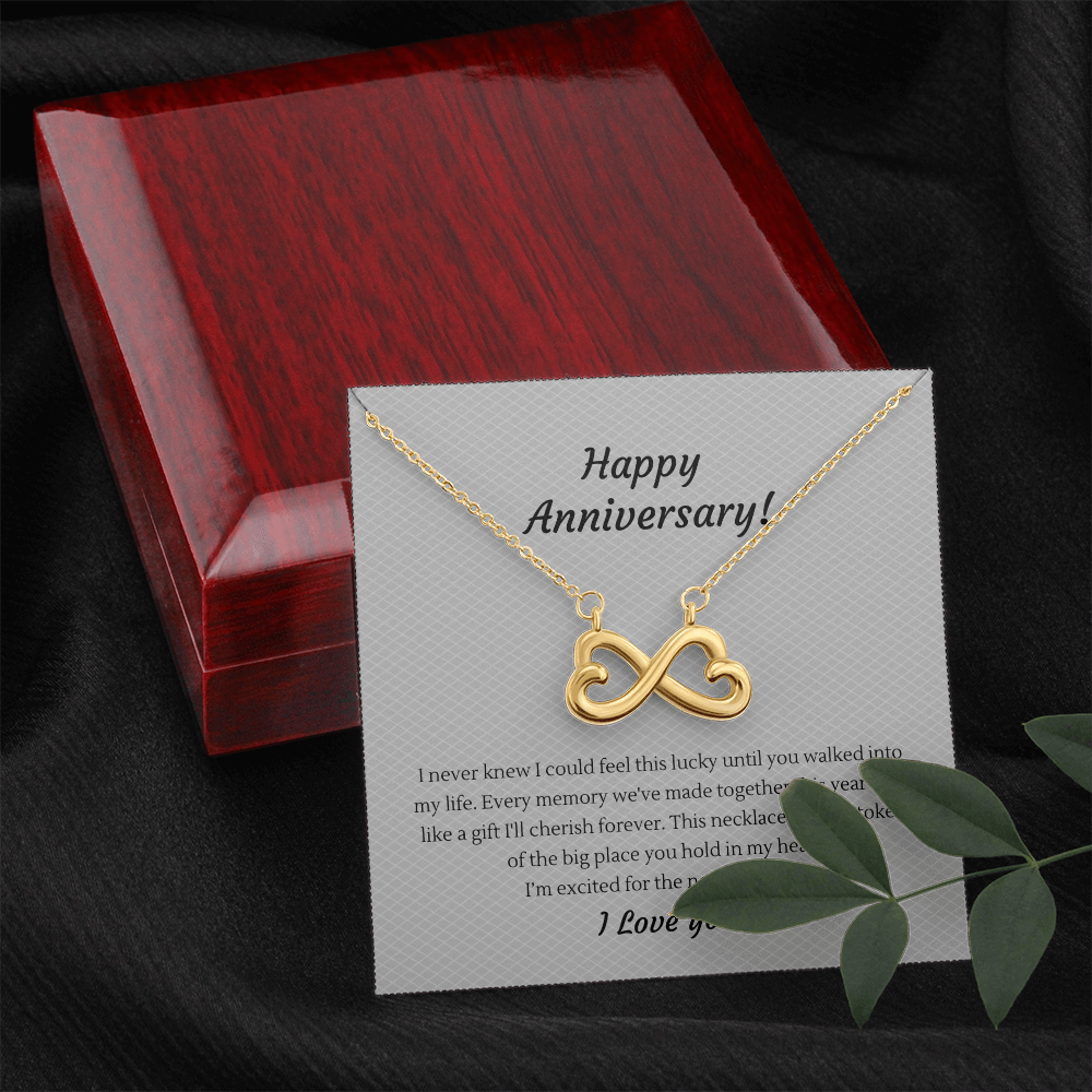 Infinity Heart Necklace – Anniversary Gift for Girlfriend, Infinite Love Pendant