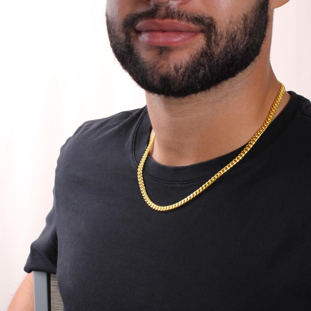 Valentines Day Cuban Link Necklace for Boyfriend, Husband