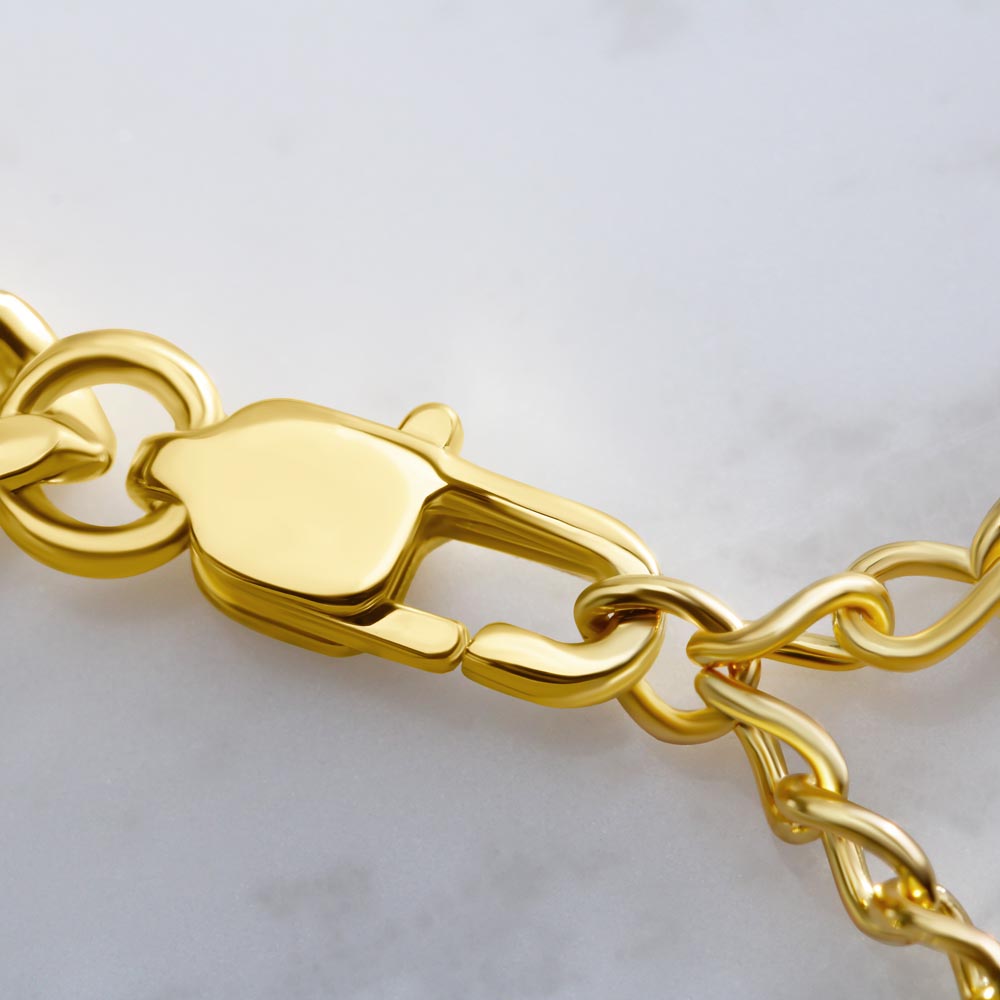 Happy Birthday Bro Cuban Link Chain Necklace | Brother Birthday Gift | Stainless Steel or 18K Gold Plated Cuban Chain for Men