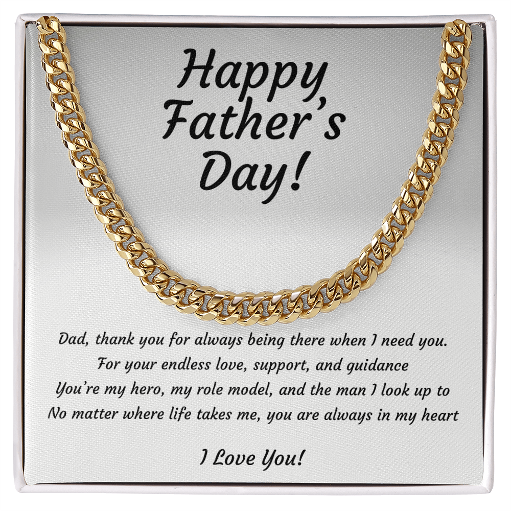 Cuban Link Chain Necklace for Dad | Hero & Role Model Father's Day Gift