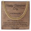 Valentines Day Cuban Link Necklace for Boyfriend, Husband