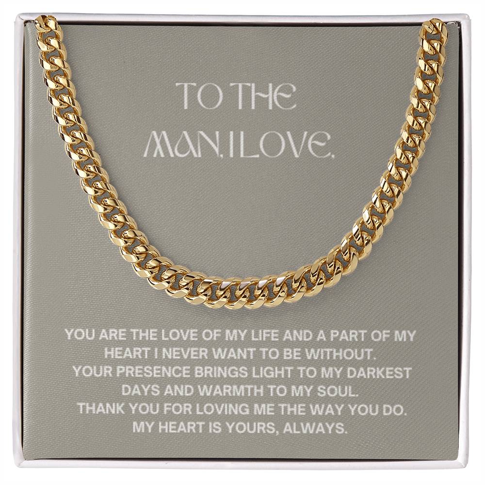 Gift for Husband, Boyfriend, Significant Other, Cuban Link Stainless Steel or 14k Gold Plated Necklace