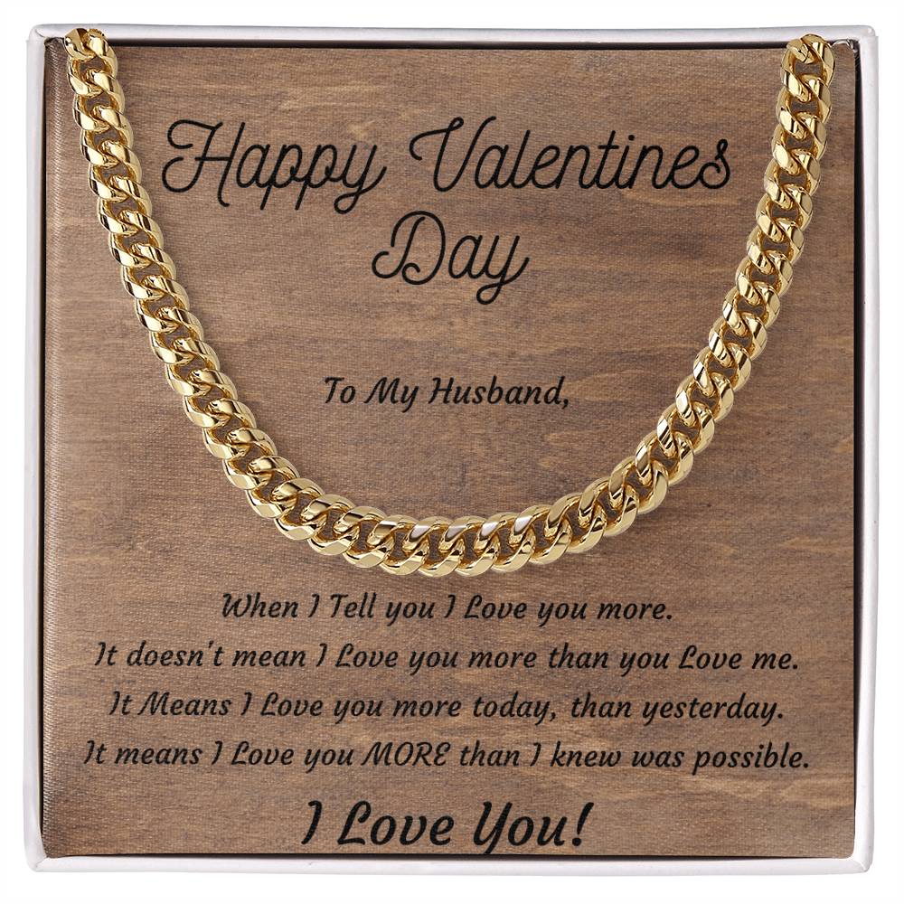 Valentines Day Cuban Link Necklace for Husband